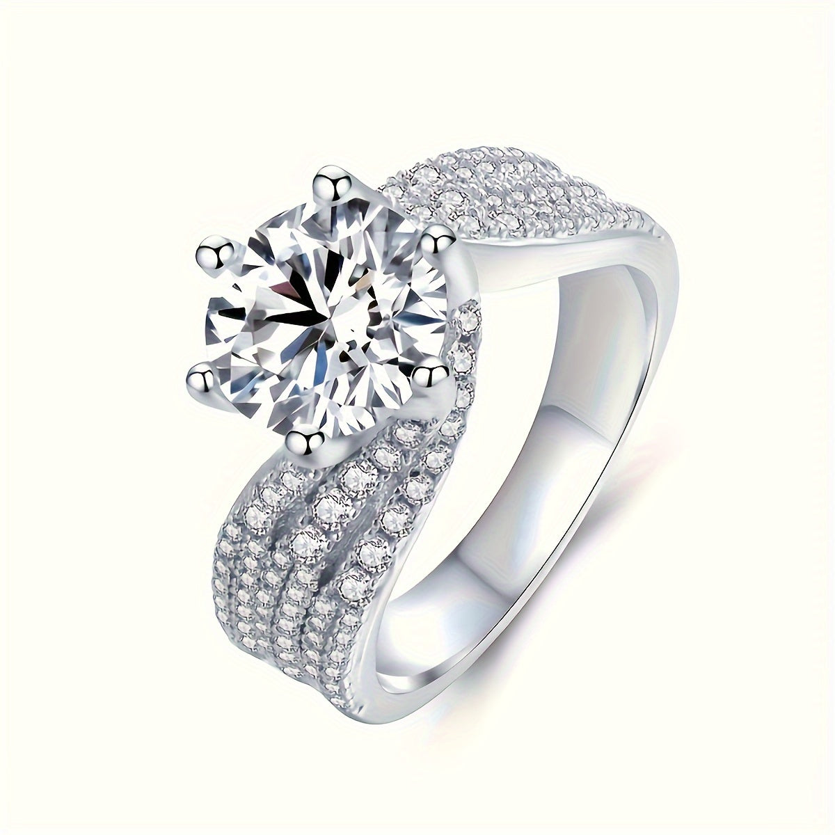 Elegant engagement ring with moissanite