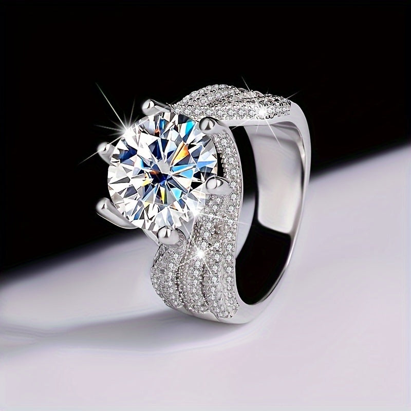 Elegant engagement ring with moissanite