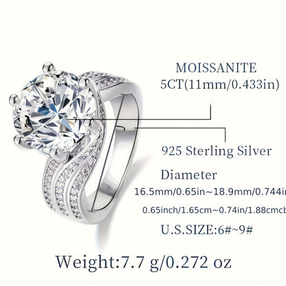 Elegant engagement ring with moissanite